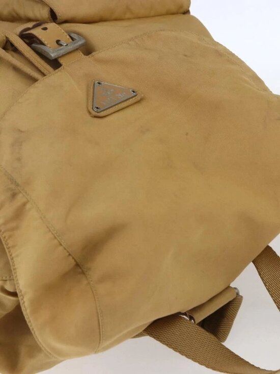 PRADA Backpack Nylon Beige Silver Auth 164263 main image 5